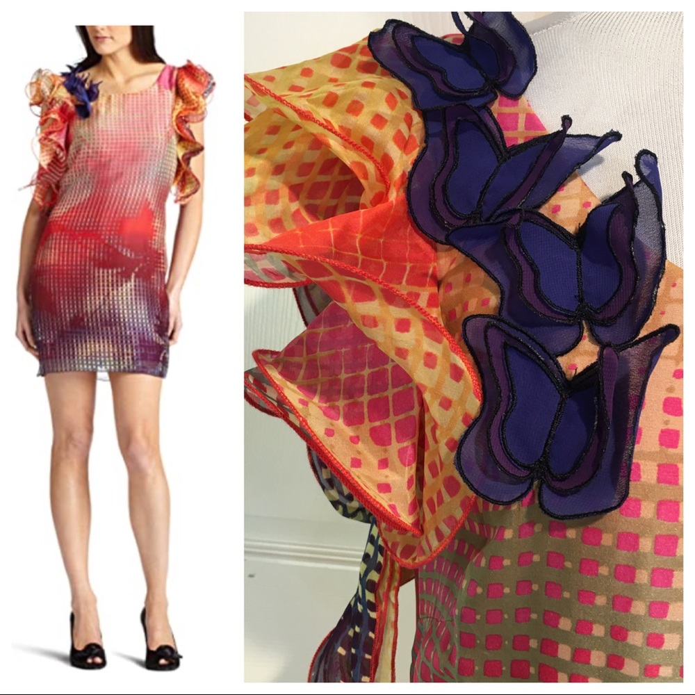 NWT! ABS Allen Schwartz Flutter Butterfly Dress